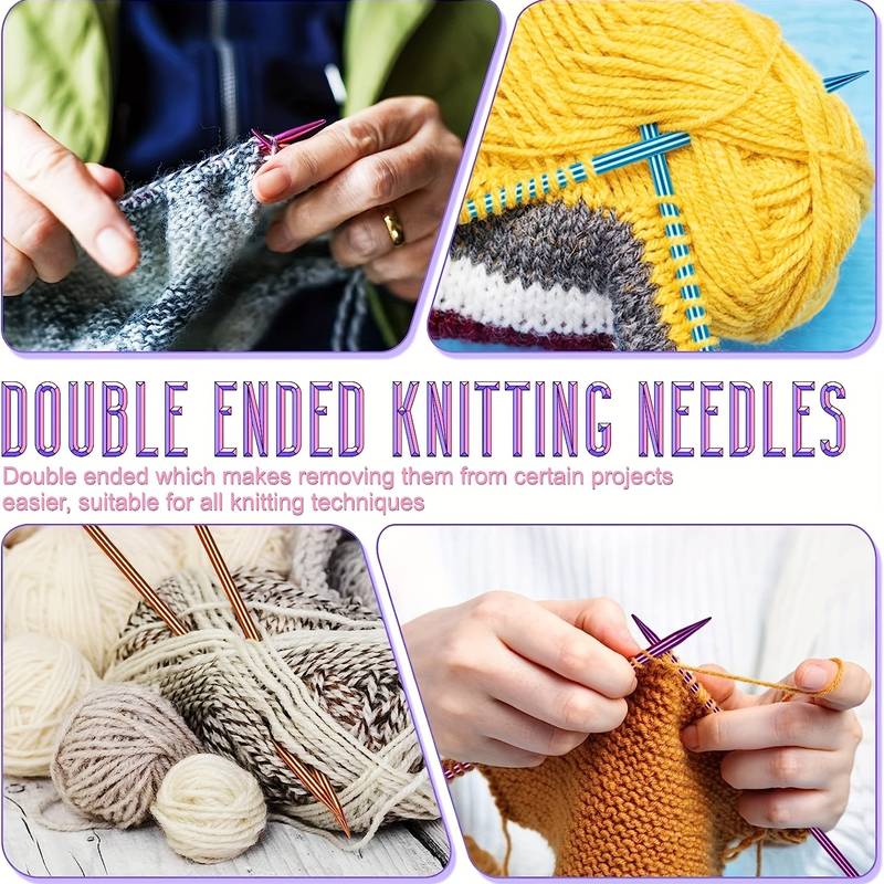 Double Pointed Knitting Needles Set, Colored Aluminum Knitting Needles  2.75mm- Knitting Kit, Ergonomic Design Knitting Needle Kit For Handmade Diy  Knitting - Temu Italy
